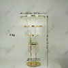 Decoración de Boda Acrílico Dorado Florero de Cristal Adornos Metálicos para Fiesta de Bodas Venta al por Mayor Accesorios para Zona de Fotos
