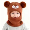 Gorros Infantiles Otoño e Invierno Niños y Niñas Forrados de Felpa A prueba de Viento Protección para Orejas Gorro con Bola de Pelo Bebé Todo en Uno Lindo Gorro de Lana Moderno