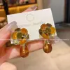 Nuevos Pendientes de Flor Vintage 2025 Pendientes de Cristal de Lujo Ligero para Mujer Diseño de Nicho Pendientes Elegantes de Gama Alta