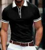 Moda Masculina Casual Transfronteriza Temu Estampado 3D Manga Corta Botones Polo Verano Nueva Fuente Fábrica Mayorista