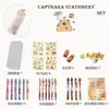 Conjunto de Papelaria Combinado de Capivara Transfronteiriço Capivara Adesivo Estudante Fita Corretiva Alto Valor de Cor Prêmios Escolares