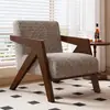 Cadeira Richard Estilo Chinês Sofá Individual para Sala de Estar Cadeira de Sofá Designer Varanda Retro Francês Lazer Madeira Maciça Cadeira de Sofá