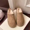 Nuevos Zapatos de Invierno Medios para Mujer Zapatos de Algodón Botas de Nieve Cálidas de Invierno 2026 Sin Cordones Suela Gruesa Exteriores Peludos