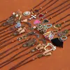 Estilo Étnico Tribal Bohemio Pendientes Largos con Borlas Accesorios para Fotografía de Vacaciones y Viajes Colgante de Flor Collar Retro
