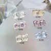 Nova Joia de Unha com Diamantes Quadrados de Cristal Transparente de Gelo Exquisite Joia de Unha com Diamantes de Cristal Acabada de Alta Qualidade