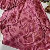Tecido para Roupas Femininas de Sogra Flor Rosa Peônia Terno Simples e Generoso Tecido Elástico de Veludo Dourado Tecido para Saia Calça