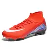 Nuevos zapatos de fútbol transfronterizos para estudiantes hombres y mujeres, zapatos de fútbol TF con tacos largos para césped artificial de la Copa de Europa, en stock para venta al por mayor