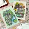 Adesivos de Cenário Crepuscular Série Quatro Estações de Jiangnan Tendência Nacional Estilo Antigo Casa Tridimensional Empilhada 3D Adesivos de Cenário para Diário