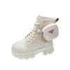 Novas Botas Martin de Solado Grosso Estilo Europeu e Americano para Mulheres Outono 2026, Superfície de Couro, Tira com Fivela de Carteira, Botas Curtas, Botas Femininas de Salto Alto, Tendência