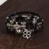 Aliexpress Más Vendido Pulsera Elástica Bohemia Multicapa Set de 3 Piezas Joyería al por Mayor Pulsera de Cuentas de Vidrio