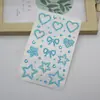 Adesivos de Diamante em Formato de Coração para o Rosto, Estrela de Cinco Pontas, Laço, Decorações Vazadas Autoadesivas, Glitter de Diamante para Maquiagem de Performance, Adesivos de Diamante para Olhos e Rosto E18