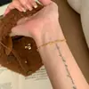 Nova Pulseira de Bambu Segmentado Dourado Trazedora de Sorte para Mulheres Elegante Versátil Luxo Leve Design de Nicho Estilo Ins Alto Padrão