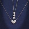 Novo colar de prata de lei S925 com pingente de coração de diamante um dois usar simples amor corrente clavícula zircônia estilo ins