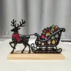 Decoración de Escritorio Navideña de Venta Caliente Transfronteriza Adornos Artesanales Adornos de Decoración para el Hogar Base de Madera de Hierro Forjado