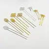 Horquilla de Flor de Nube Auspiciosa en Forma de U Estilo Antiguo Hierro DIY Flor de la Dinastía Han Adorno para el Cabello Dos Puntas Ola Electroforesis Galvanoplastia Accesorios para Horquillas