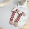 Calcetines de Cristal para Mujer, Seda de Vidrio, Calcetines Cortos Rosas Finos de Tul para Verano, Lindos Calcetines Transparentes de Malla con Encaje