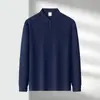 Camisa polo de manga larga de otoño para exportación, ropa de trabajo formal, camisa polo de color liso, camiseta básica de manga larga unisex