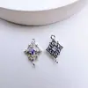 Colgante de borla calada doble colgante de circón incrustado con circón pulsera collar que conserva el color material para accesorios de joyería hechos a mano DIY