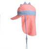 Sombrero de playa para niños de exportación, sombrero de sol para bebé, lindo de dibujos animados para la playa, protección solar, ala de protección solar, protección contra el viento para el cuello, sombrero de sol