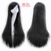 Peluca de color Anime cos, comercio exterior, 80 cm, multiusos, cabello largo y liso, peluca mediana, flequillo oblicuo largo, cos, rendimiento, cabello falso