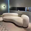 Sofá Criativo de Sala de Estar com Design Nórdico, Sofá Curvo Moderno Ultra Leve de Luxo em Forma de Ervilha com Tecido de Lã de Cordeiro