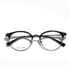 Nuevas Gafas Redondas Pequeñas Rojas Mismo Estilo Marco Metálico de Titanio Ceja Marco TR Retro Personalizadas Lentes Planas Moda para Mujer