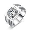 Anillo de diamantes de oro de 18 quilates chapado en platino de estilo coreano de venta caliente, anillo de diamantes para boda de propuesta para hombre, bienes genuinos, diamante brillante, anillo inteligente para hombre