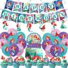 Decoración de Fiesta de Cumpleaños de la Princesa Pececito Tema Decoración del Lugar Montaje Pancarta Mantel Individual Adorno para Pastel Globos