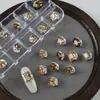 Brilhantes K9 Sem Base Cor Champagne Maillard Pedras Strass para Unhas Retangular Oval Bola Acabada Decoração de Unhas Diamantes