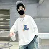 Camiseta de manga larga para niño, nuevo modelo primavera y otoño 2026, algodón puro, para niños mayores, ropa de otoño para niños, camiseta de otoño para niños
