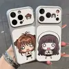 Versão Q Desenho Animado Menina Bolinhas Inferior Aplicável Mudança Instantânea Capa para Celular iPhone 18 Capa Protetora Apple 17 Pro Max