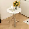 Mesa Lateral Redonda Pequeña Sencilla, Mesa de Café Pequeña Estilo Ins Vintage, Mesa de Esquina para Sofá de Madera Maciza para Sala de Estar, Mesita de Noche Creativa Nórdica