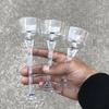 Decoração de castiçal de vidro estilo europeu cristal de três peças branco transparente decoração de mesa de cera de perna alta decoração de casamento em casa transfronteiriça