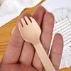 Cubiertos Desechables de Madera de Abedul Biodegradables Empaquetados Individualmente Cuchara para Helado Tenedor para Helado Cuchara Cuchillo con Logotipo Personalizable