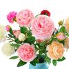 3 peonías extranjeras, flores artificiales para decoración de bodas y hogares, flores falsas, tres rosas extranjeras al por mayor