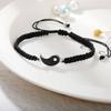 Pulseira infinita para casal preto e branco joia tecida à mão corda de mão tai chi preto e branco joia de liga atacado