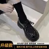 Zapatos de cuero para mujer de suela gruesa estilo británico 2026 nuevos de primavera y otoño versátiles negros Mary Jane JK zapatos de vestir únicos mocasines de plataforma
