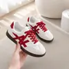 Zapatillas de entrenamiento alemanas estilo vintage para mujer, con bloques de color y suela de goma, zapatillas blancas, zapatos casuales versátiles, suministro directo del fabricante de calzado para mujer