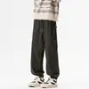 Otoño Nuevo Pantalones Casuales Sueltos de Trabajo Pareja Modernos Versátiles Pierna Recta Pantalones de Trabajo Cintura Alta Pantalones Anchos Sueltos No
