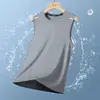 Camiseta Nueva Modelo 2025 en Stock para Hombre, Chaleco de Hielo de Seda Secado Rápido Manga Corta para Hombre, Estilo Chino-Inglés para Hombre