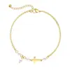 Pulsera con Colgante de Cruz de Comercio Exterior Estilo Simple Nuevo Moda Versátil para el Trabajo Cadena de Muñeca en Capas Para Mujer