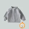 Moletons com forro de fleece infantis, blusas quentes para meninos, segunda pele para meninas, roupas de bebê para outono e inverno, para bebês e crianças pequenas, roupas infantis 2026