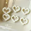 Cuentas de Corazón Pixelado Aterciopeladas Acrílicas con Agujeros Rectos para Materiales y Accesorios de Cadena de Teléfono Hecha a Mano para DIY