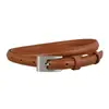 Cinturón de hebilla de pasador de plata simple, elegante y de alta gama, hecho de piel de vaca de dos capas, estilo casual, adecuado para combinar con jeans, cinturón para mujer