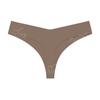 Moderna cintura de borde talla grande sin costuras Hielo Seda delgada transpirable ropa interior sexy tipo T de una pieza para mujer tanga de cintura baja