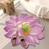 Alfombra de Dormitorio con Forma Especial de Loto Estéreo 3D Felpudo de Baño Terciopelo de Cristal Alfombrilla Absorbente Antideslizante para Lavabo de Baño