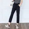 Jin Yi Xuan Primavera Nova Cor Sólida Calça Feminina Solta Reta Casual Calça Reta Cintura Alta Calça Simples