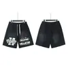 Hellstar Transfronteiriço Marca Tendência Europeia e Americana Verão Casual Esportivo Unissex Shorts Lavados Calças de Cinco Pontos