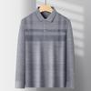 Camiseta de Otoño de Manga Larga para Papá para Hombre Bolsillo Real para Hombres de Mediana Edad y Mayores Apalancamiento Polo para Hombre