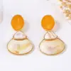 Para Transfronterizos Franceses Retro Elegantes Elegantes Aleación Resina Geométricos Pendientes de Botón Versátiles Diarios Pendientes de Mujer